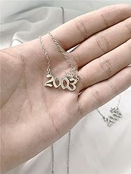 MICOMAKA Birth Year Number with Crown Necklace,Old