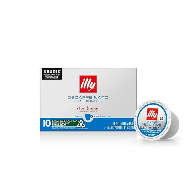 ILLY COFFEE K-CUPS – COMPATIBLE PODS FOR KEURIG COFFEE MAKER – CLASSICO DECAFFEINATED ROAST – MILD & BALANCED, NOTES OF CARAMEL – 10 COUNT (PACK OF 2)