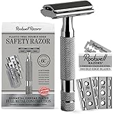 Rockwell Razors 6C Adjustable Double-Edge Safety Razor in Gunmetal Chrome Finish. 6 Adjustable Settings & 5 Recyclable Blades