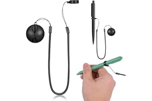 2Pcs Adhesive Pen Holder with Pen Tether | Strong Self-Adhesive | Stretches 9.8" | Sturdy Loop | Double Grippy Silicone Base 