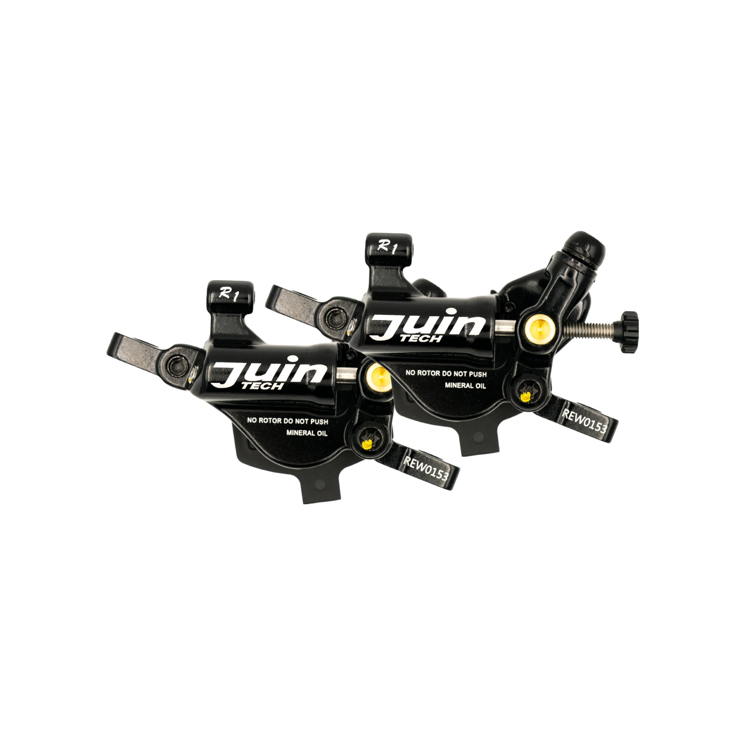 Juin R1 Hybrid Hydraulic Disc Brake Caliper, Mechanical/Hydraulic Disc Brake Kit, Black