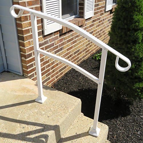 InstantRail 3-Step Adjustable Handrail (White for Wood Steps)