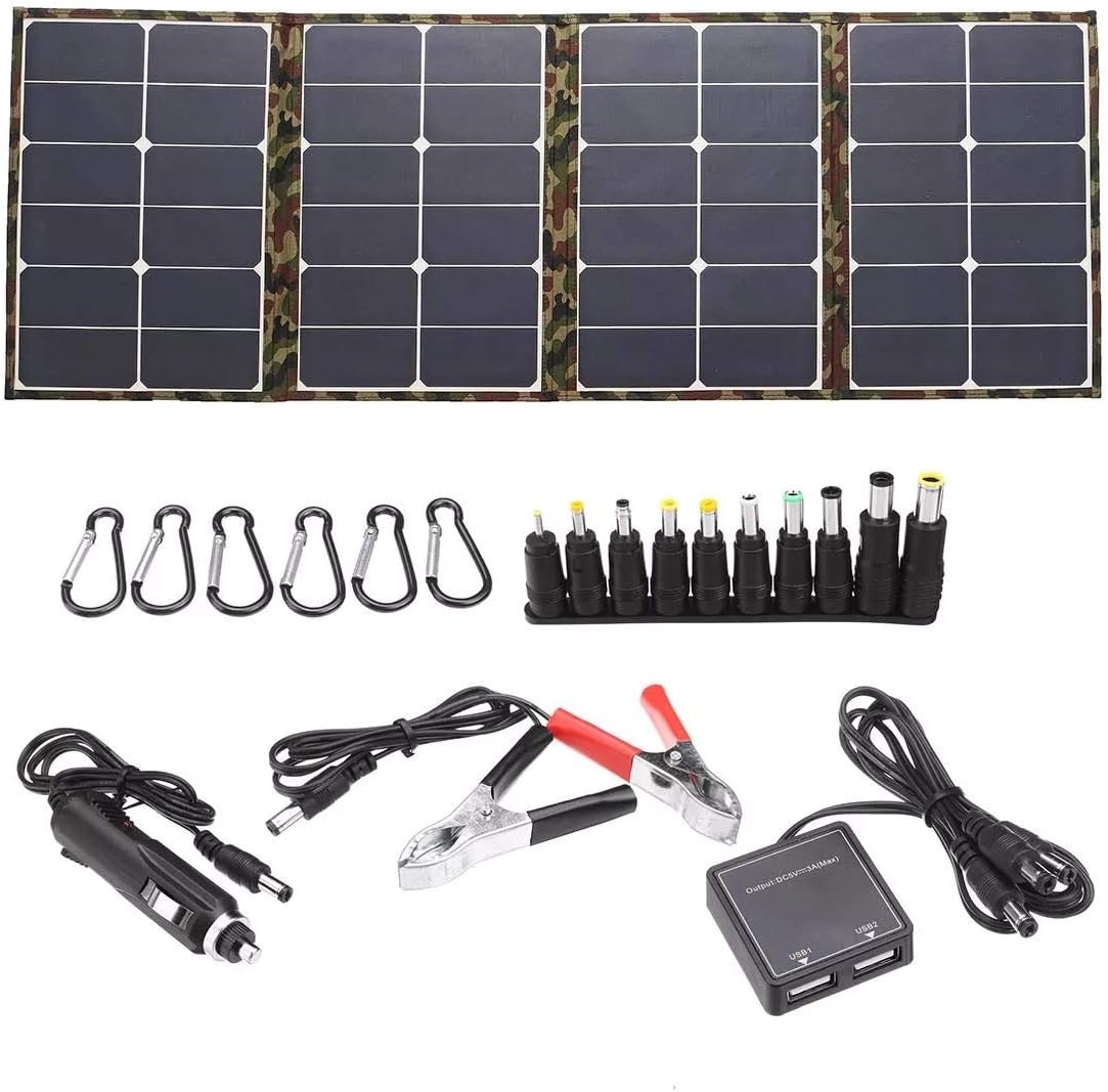 Cvmnkljfger 18V 120W Dual USB Sunpower Foldable Solar Panel Battery Charger Kits for Laptop Phone RV Boat Camping Quality Generator