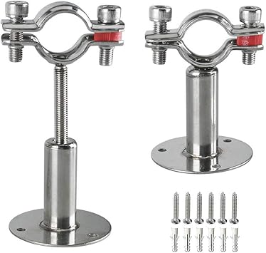 Stainless Steel Wall Mount Ceiling Mount Pipe Supports 2pcs Adjustable Pipe Bracket Clamp Pipe Straps With Screws For Dia 25mm 3 4 Inch Pipe Tube 25mm 3 4 Inch Amazon Com