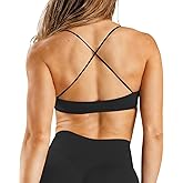 OMKAGI Sports Bras for Women Strappy Workout Bras Open Back Yoga Bra Gym Crop Tops