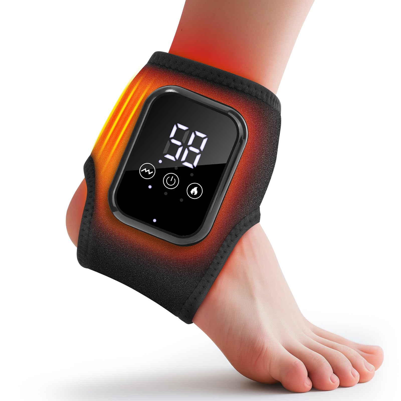 Photo 1 of DREAMSOME Cordless Ankle Heating Pad, Foot and Ankle Massager for Pain Relief, Auto Off Heated Foot Wrap Brace with 3 Vibration Modes