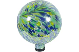 Echo Valley Products 8256 Iridescent Peacock Gazing Globe for Home, Garden, or Patio Decoration, Blue/Green/Yellow, 10 inches