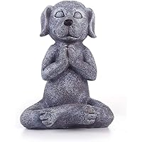 Meditating Dog Statue Buddha - Zen Dog - Namaste– Top Collection Tranquility and Peacefulness for Your Fairy Garden. 4¾ Inche