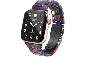 HOPO Compatible with Apple Watch Band 38mm 40mm 41mm 42mm 44mm 45mm Slim Resin Watch Strap Bracelet For Apple Watch Series 7 