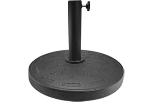 T&Jero 26 lb Round Heavy Duty Patio Market Table Umbrella Base Stand Pre-Filled for Outdoor, Black