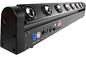 SHEHDS Moving Head Light Bar LED 8x12W RGBW 4IN1 Beam and Dazzling Effect 8° Lens Angle Stage Lihgt Bar 180 ° Tilt DMX and Sound Control DJ Lights Bar for Wedding Theater Church Disco Ball