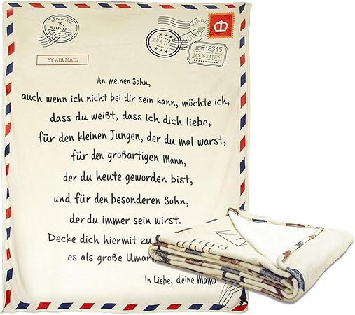 Deutsche Briefdecke Briefe Teppich An Meinen Sohn Und Meine Tochter Superweiche Decke Flanelldecke Winter Warm Soft Mail Decke Fur Kindergeschenke Amazon De Kuche Haushalt