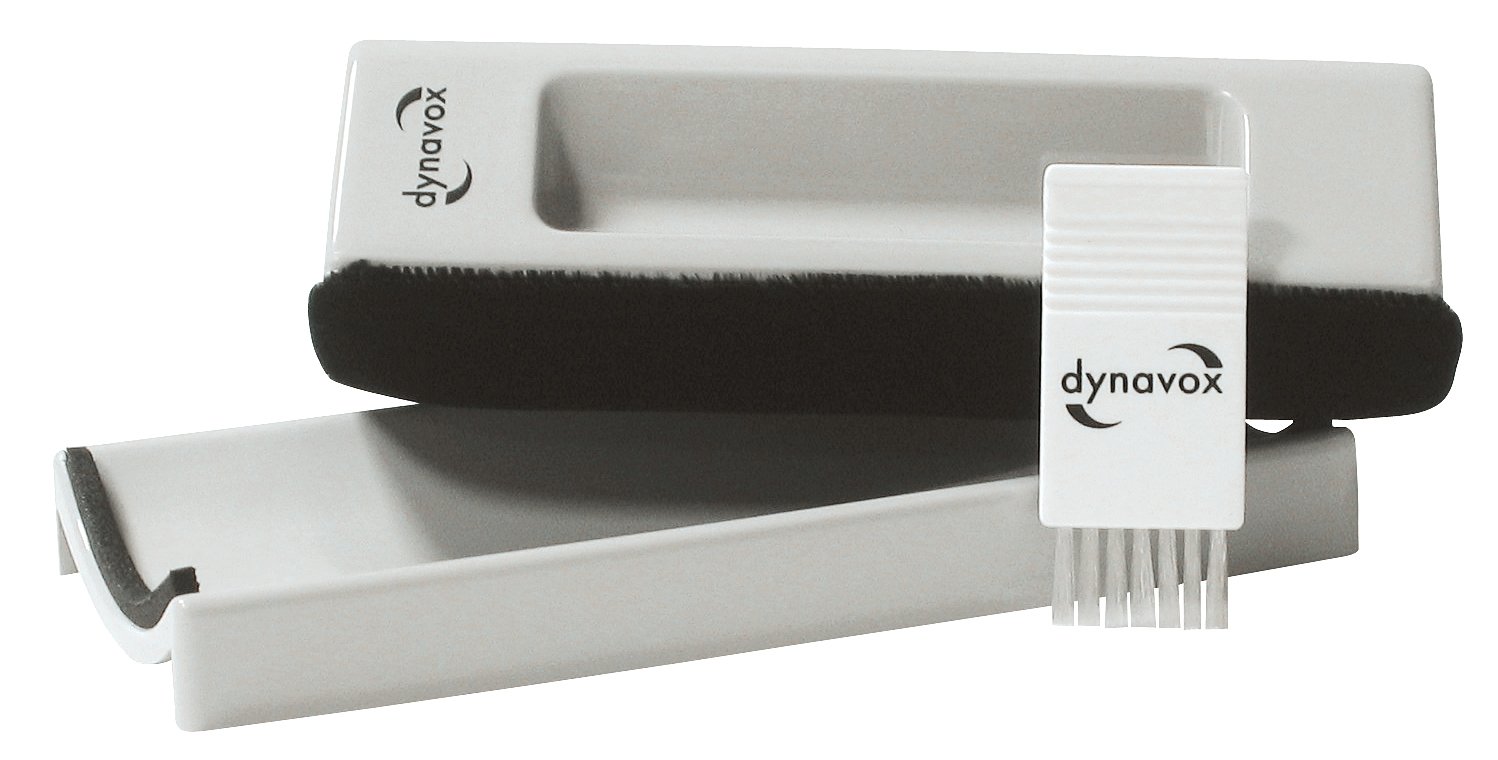 Dynavox Velvet Record Cleaning Puk with Velvet Pad + Nylon Brush - Grey