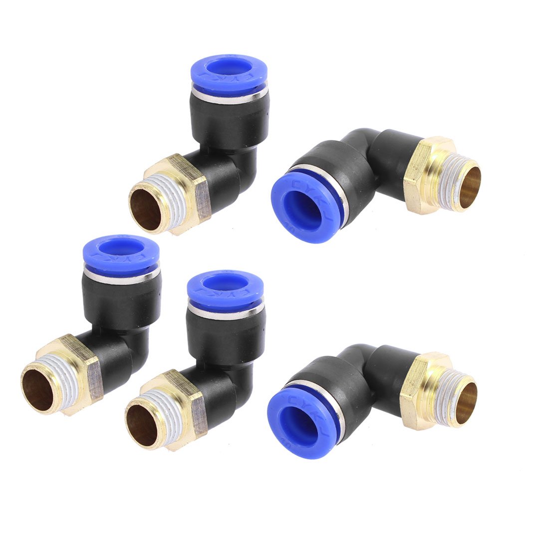 Sourcingmap 1/4BSP Male to 10mm Tube Elbow Connectors Quick Connect Fittings 5 Pcs