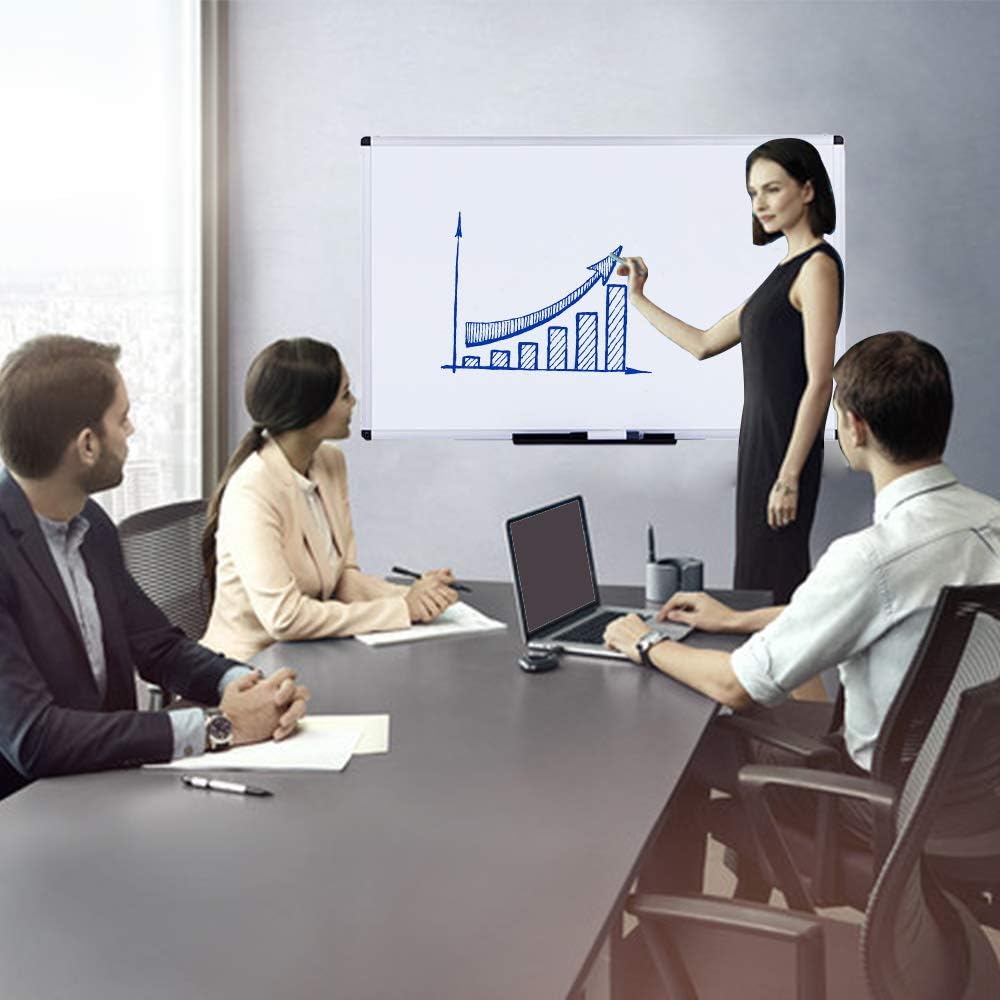 VIZ-PRO Dry Erase Board/Whiteboard, Non-Magnetic, 48 x 36 Inches, Wall Mounted Board for School Office and Home : Office Products