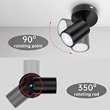 Dehobo Wall Light Spotlight Indoor Matte Black Adjustable GU10 Indoor Ceiling view 2