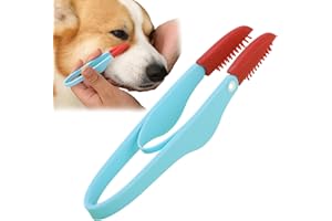 Dog Eye Comb,Silicone Brush Head Tear Stain Remover Comb for Dogs with Anti-Slip Handle | Soft Pet Comb, Flexible Pet Brush f