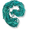 Revolution Fibers - 100% Recycled Saree (Sari) Silk Ribbon Yarn - Bulky Weight - 50 Yards per 100 Grams | Knitting & Crocheting | Jewelry Making, Gift Wrapping and Weaving (Reef Green)