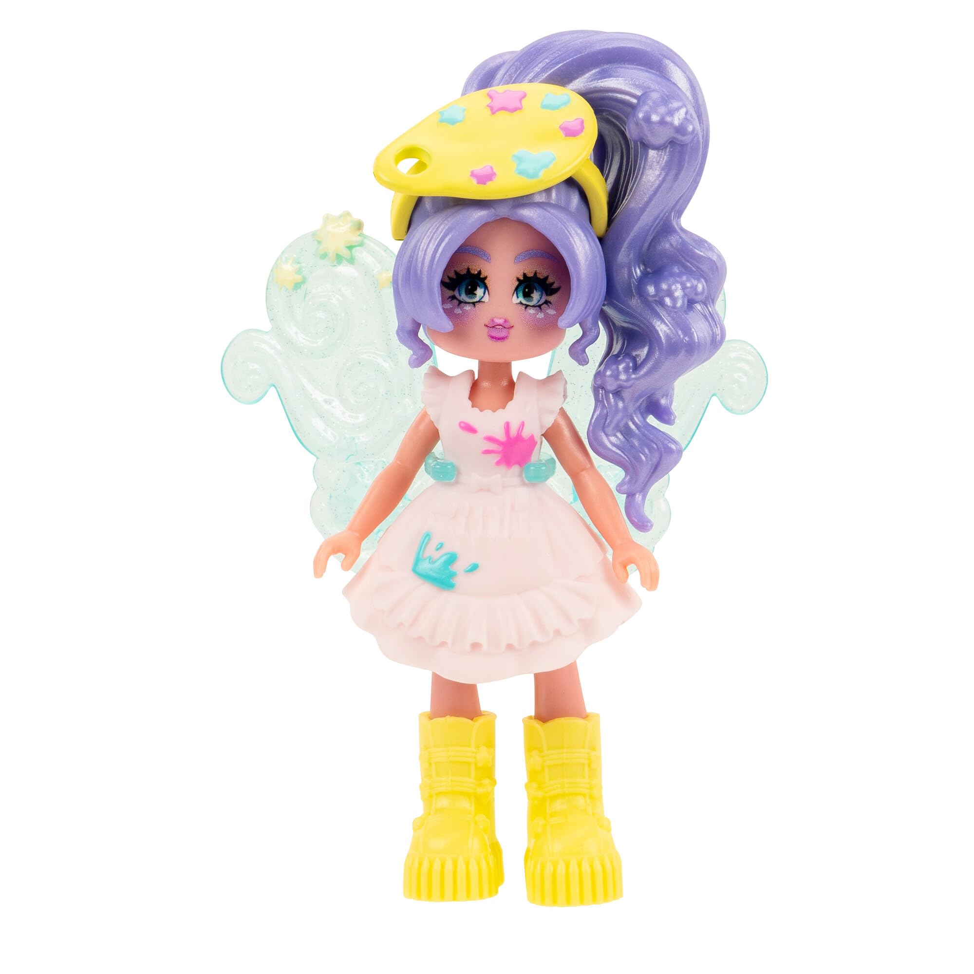 3” School Spirit Fashion Pack: Art - Light Series 1-1 Figure with 15 Accessories - Wings Become Rings - Virtual Item Code Included - Ages 5+