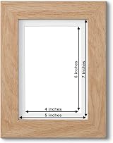 Fabian Clarke London 7x5 Modern Oak Photo Frame with White Mount 6x4 view 2