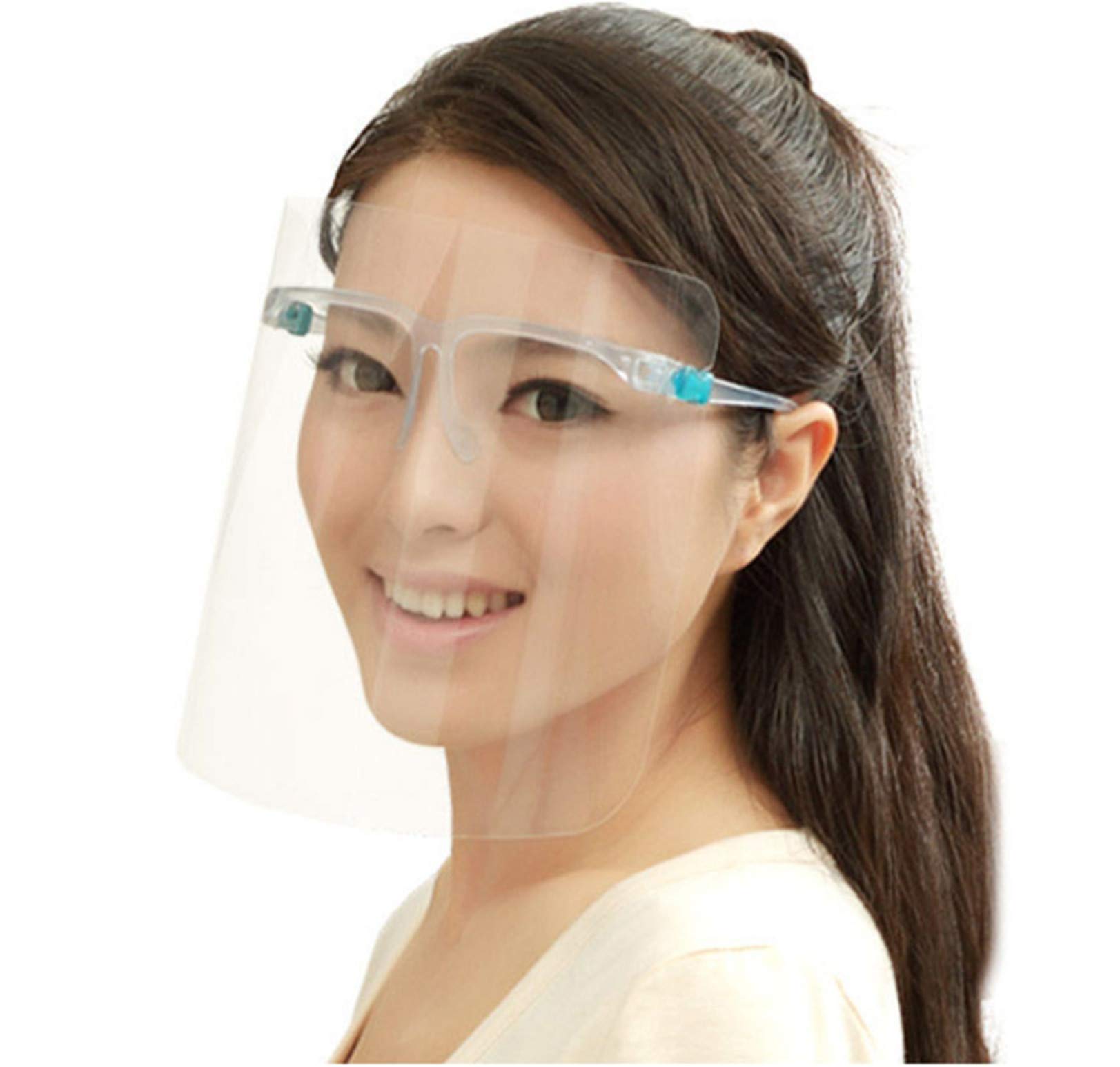 True Face Shield (10 Pack) Full Face Visor Glasses Protection Mask PPE Transparent Clear Plastic UK Transparent