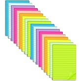 (18 Pack) Lined Sticky Notes 4x6 in,Bright Large Notepads with Lines | Ruled Stickies Super Sticking Power,Office School Memo Note Pads,Post on Windows Doors,Recyclable,Easy to Write on