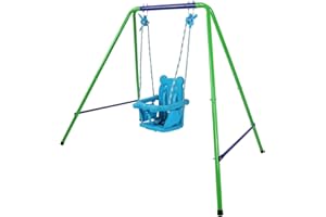 Balight Toddler Swing Set, Safety Belt, Metal Baby Swing Set with Stand, Outdoor/Indoor Infant Swing for Toddlers Age 3-36 Months