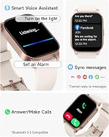 TOOBUR Smart Watch Women Men Fitness Tracker IP68 Waterproof Bluetooth Call view 2