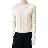 RUCPUW 100% Merino Wool Sweaters for Women's Fall Winter Knitted Thick Pullover Long Sleeves Warm Crew Neck(WQ712)