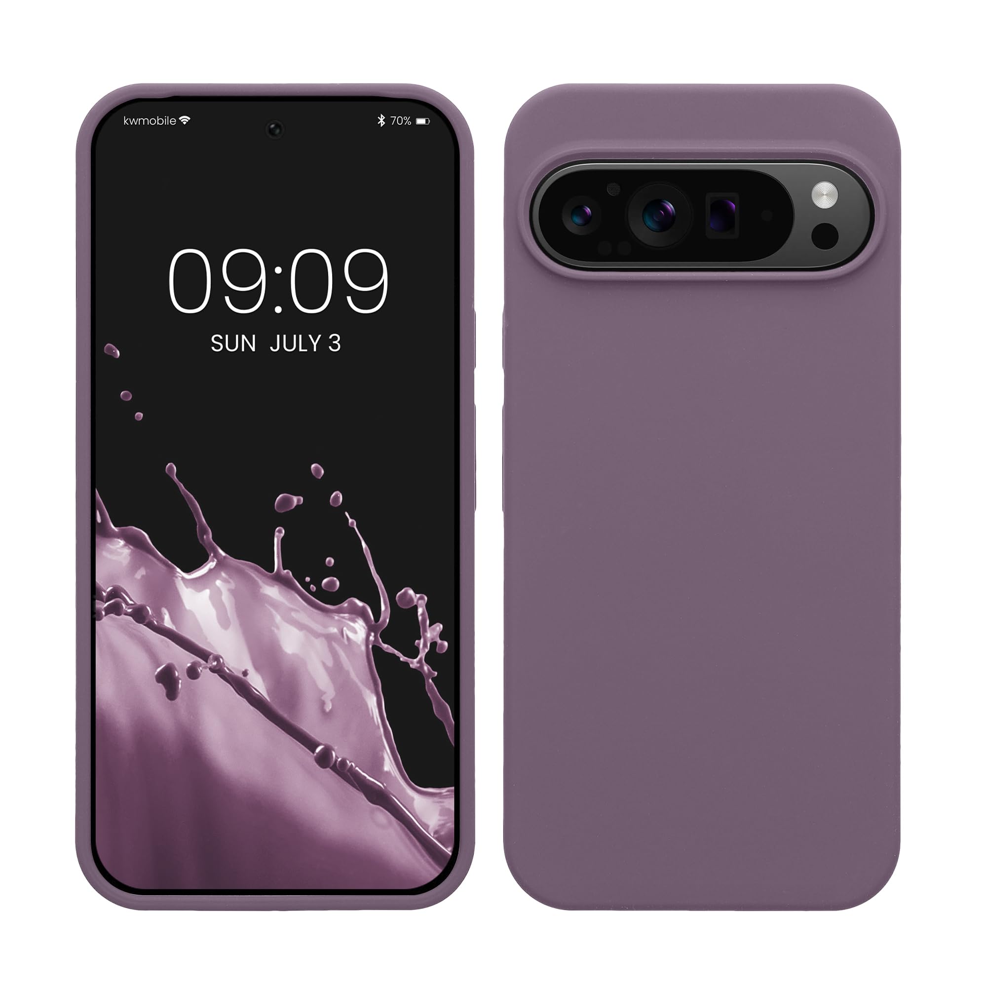 kwmobile Case Compatible with Google Pixel 9 Pro XL Case - TPU Silicone Phone Cover with Soft Finish - Pale Iris