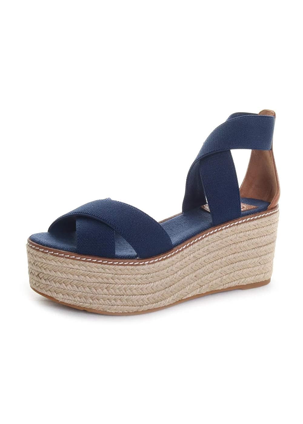 tory burch navy wedge sandals