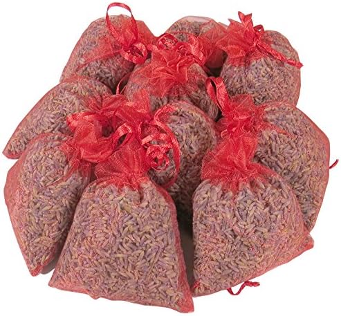 RakrisaSupplies Red Lavender Sachet Bags Pack of 15 | Natural Deodorizer, Moth Repellent, & Highest Fragrance Lavender Scent Sachets for Wedding Toss, Potpourri, Pillow, Closet, Car | LS-002