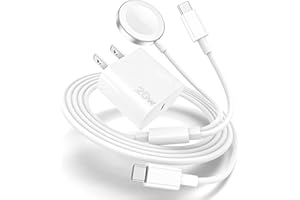 KTDRJN Apple Watch Charger,Upgraded 2-in-1 USB C Fast iPhone 15 Charger [Apple MFi Certified] 6FT Magnetic Charging Cable with 20W Wall Charger Block for Apple Watch Series SE/9/8/7/6/5/4/3/2/1&iPhone 15