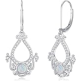 LELOUCHY Opal Leverback Earrings 925 Sterling Silver Earrings Dangle Drop Earring Women Jewelry Gifts