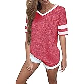 OMSJ Womens Summer Tops Casual Short/Long Sleeve T-Shirts