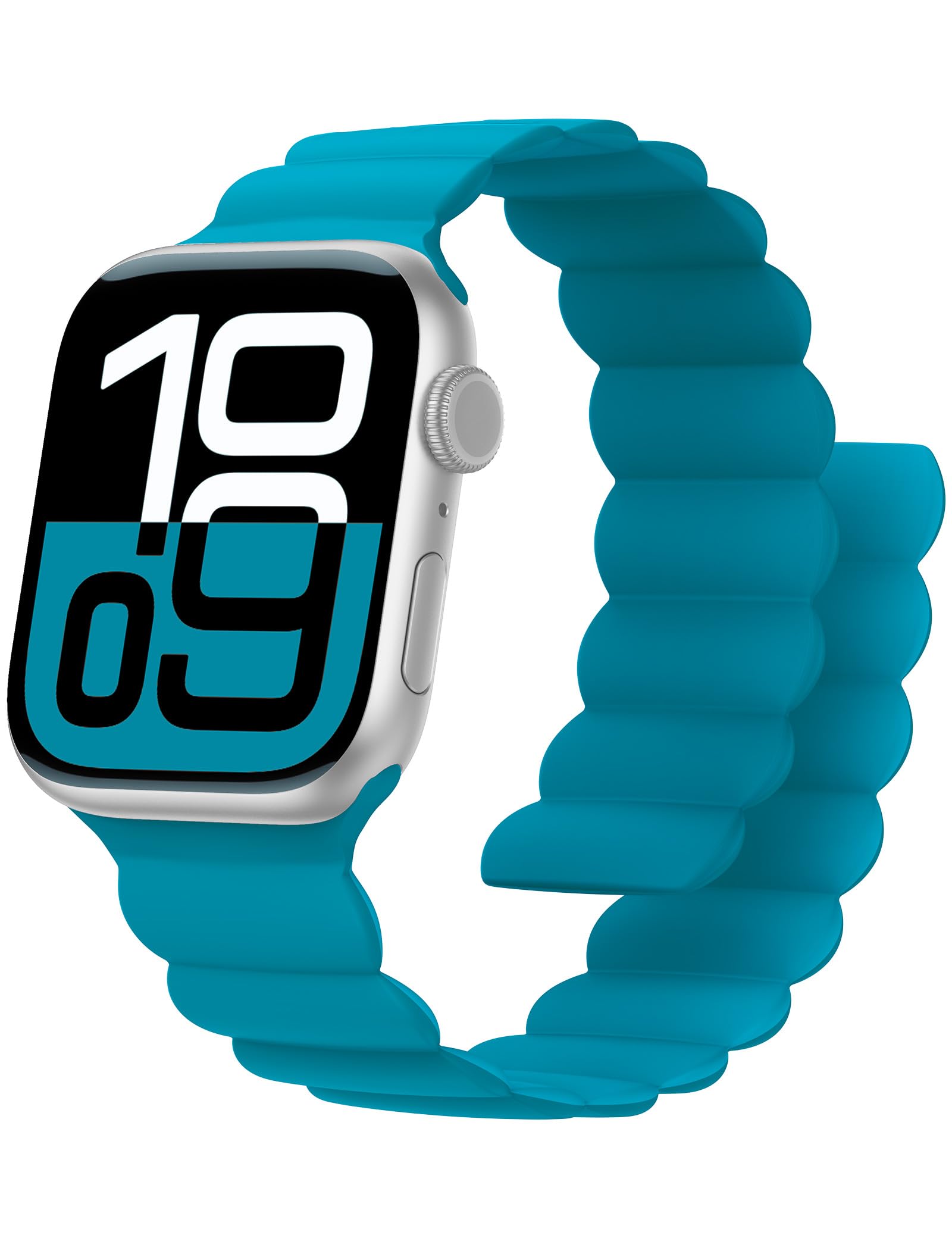 Crodi Magnetic Silicone Band Compatible with Apple Watch Bands 38/40/41/42/44/45/46/49mm Women Men, Strong Magnet Sport Soft Thin Fashion Strap for iWatch Series 11 10 9 8 7 6 5 4 Ultra SE 3 2 1,Green
