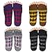 Women’s Cotton Toeless Yoga Pilates Non Skid Socks Perfect for Yoga Pilates Barre Fitness Studio Workout Dance Travel Pack of 4