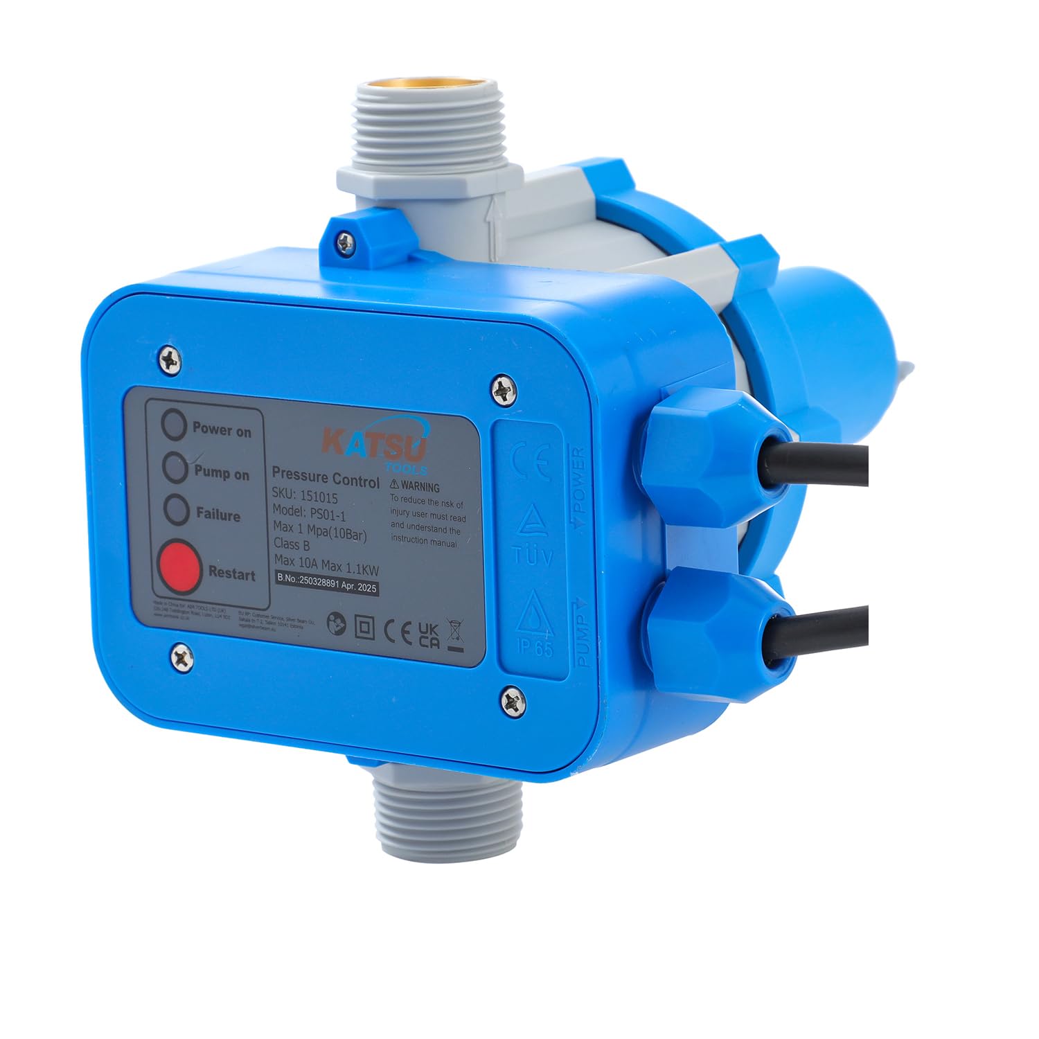 KATSU Automatic Water Pump Pressure Control Switch Electronic Pressure Controller for Vortex and Garden Pumps, Clean Water Pump 151015