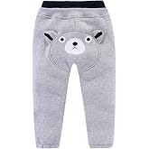 Mud Kingdom Kids Fleece Jogger Pants Winter Cute Bear