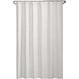 MAYTEX Water Repellent Fabric Shower Liner with Weighted Hem, White, 70 x 72 Inches