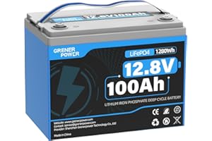 GrenerPower 12V 100Ah LiFePO4 Lithium Battery - BCI Group 24 Battery, 15000 Cycles, Built-in Cylindrical Grade A+ Cells & 100A BMS, Ideal for RVs, Trolling Motor, Home Energy Storage, Off-Grid, Boat