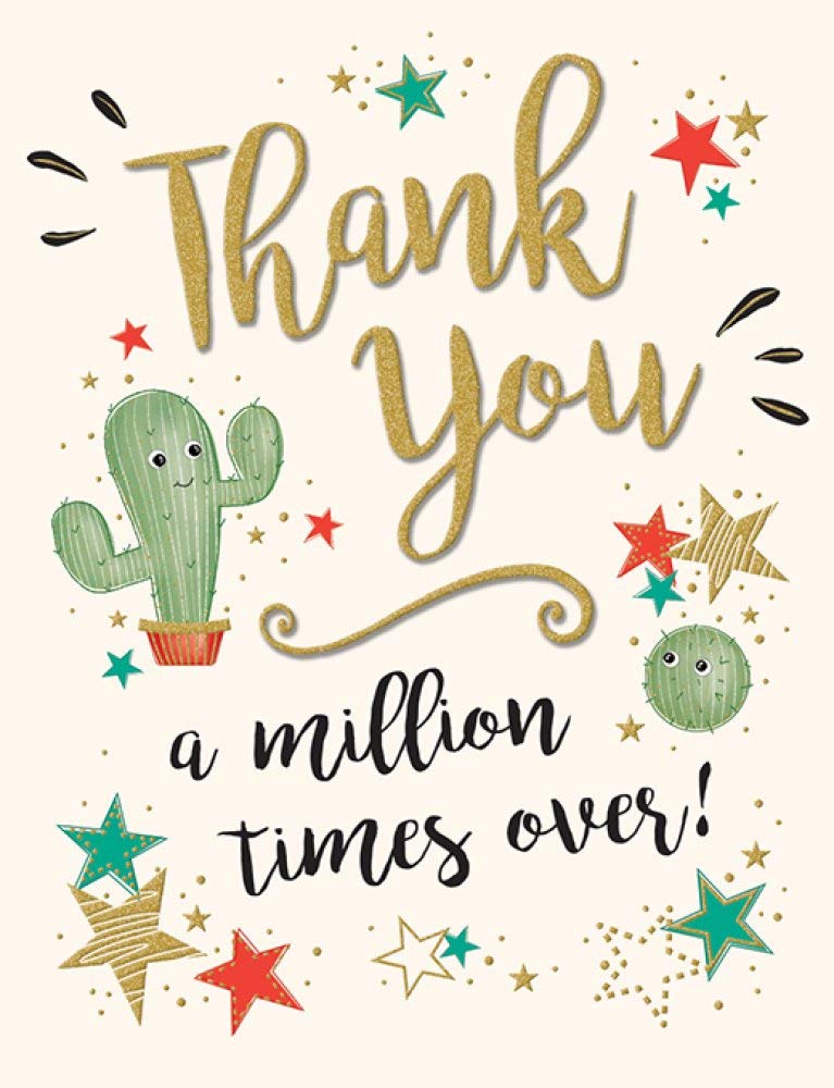 Piccadilly Greetings Modern Occasion Card Thank You - 8 x 6 inches - Piccadilly Greetings