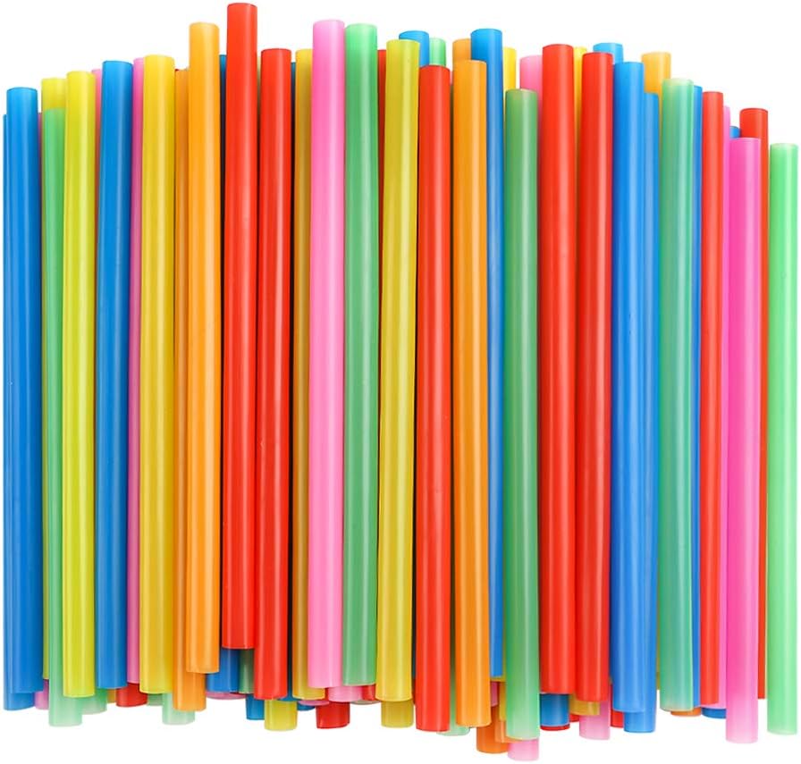 Tomnk 120pcs Jumbo Smoothie Straws Boba Straws Milkshake Straws Extra Wide Assorted Bright Colors