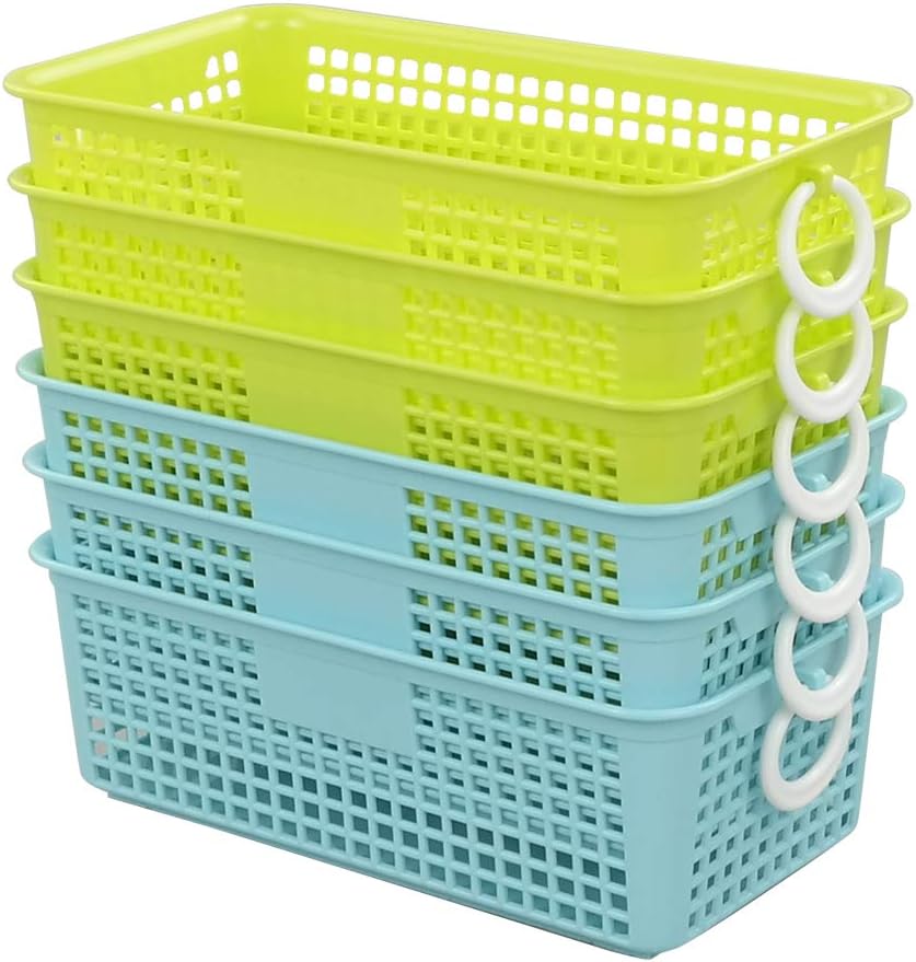 Ponpong Plastic Small Storage Organizer Baskets, 6Pack Amazon.co.uk