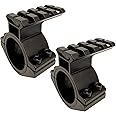 WYRERNSZ 2Pack Tubular Clamp Scope Mounts, 1 inch/25.4mm and 1.18 inch/30mm Scope Ring Adaptor, with Rail Ribbed, 4 Slots, Fit for Laser Sight Optics and Tactical Light Flashlight