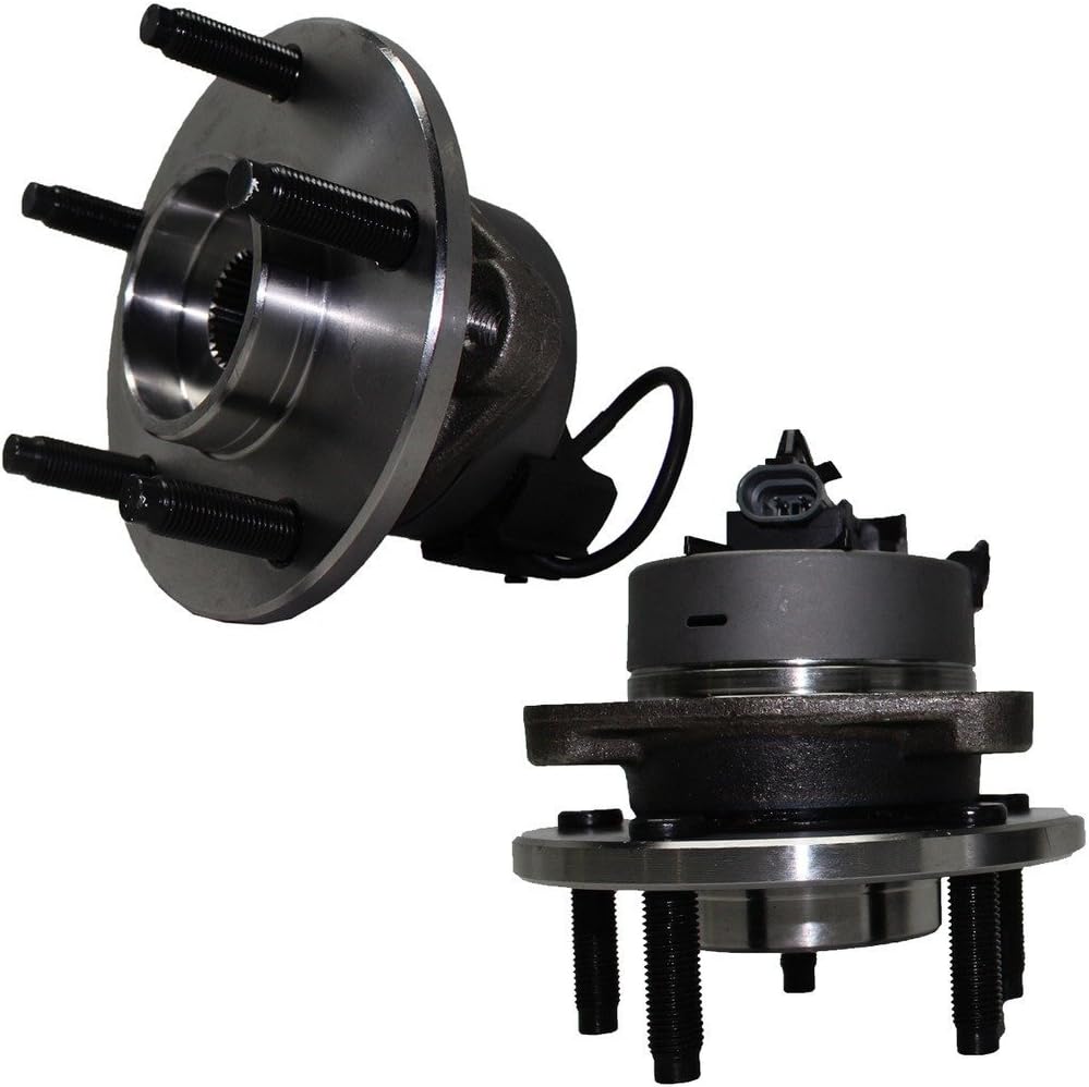 5-Lug - Detroit Axle - w/ABS Front Driver and Passenger Side Wheel Hub and Bearing Assembly for - Cobalt, Pursuit w/ABS - 5 Lug Wheel and HHR w/ABS & Rear Drum Brakes