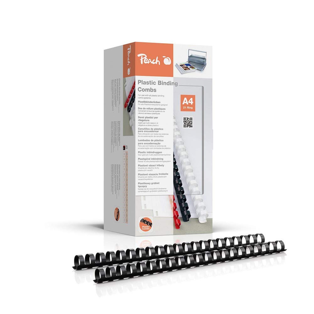 Peach PB416-02 16 mm A4 Binding Combs - Black