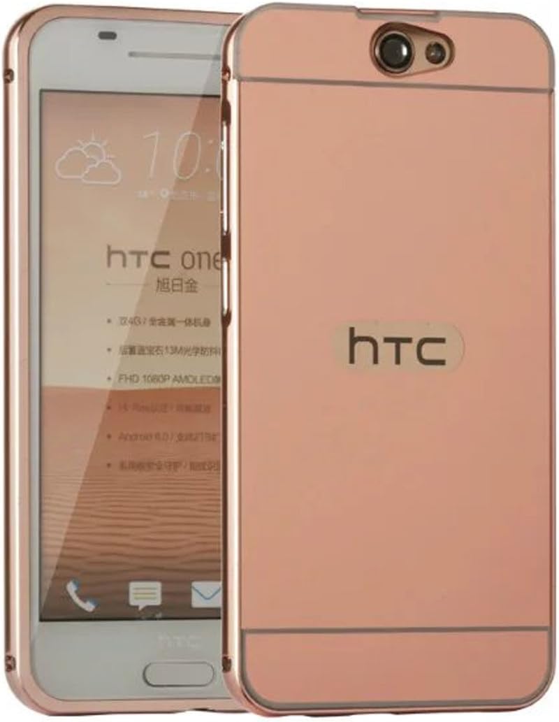 HTC A9 Case,DAMONDY Luxury Metal Air Aluminum Bumper Detachable + Mirror Hard Back Case 2 in 1 cover Ultra-Thin Frame Case For HTC ONE A9 (Mirror_Rose)