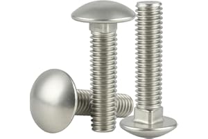 IMScrews 5/16"-18 x 2-1/4" Carriage Bolts, Round Head & Square Neck, Full Thread, 304 (18-8) Stainless Steel, Pack of 10