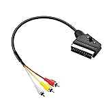 PNGKNYOCN SCART to 3 RCA Adapter Cable,Switchable